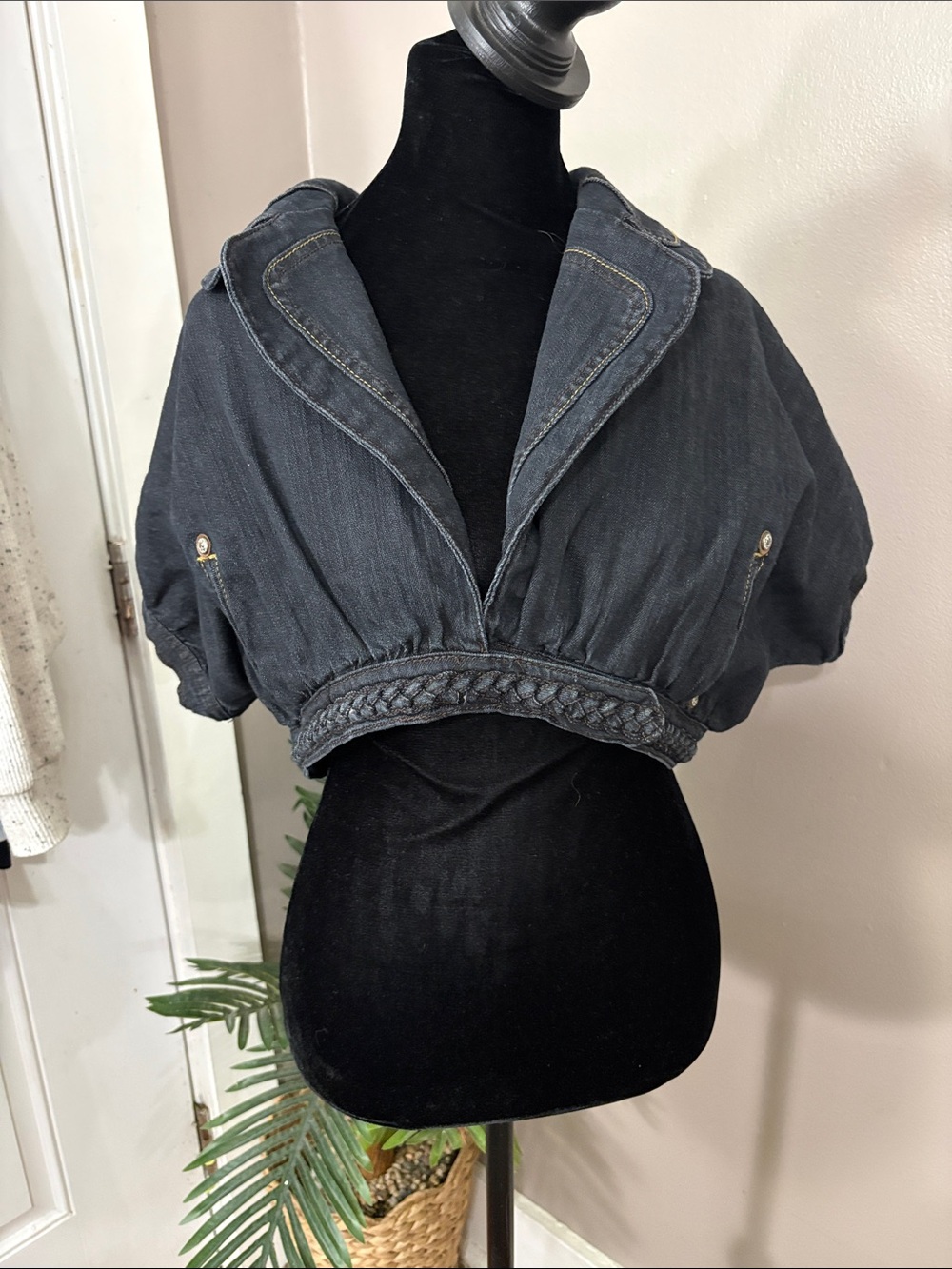 Apple Bottoms Chloe Y2K Cropped Denim Bolero Jacket women’s size medium